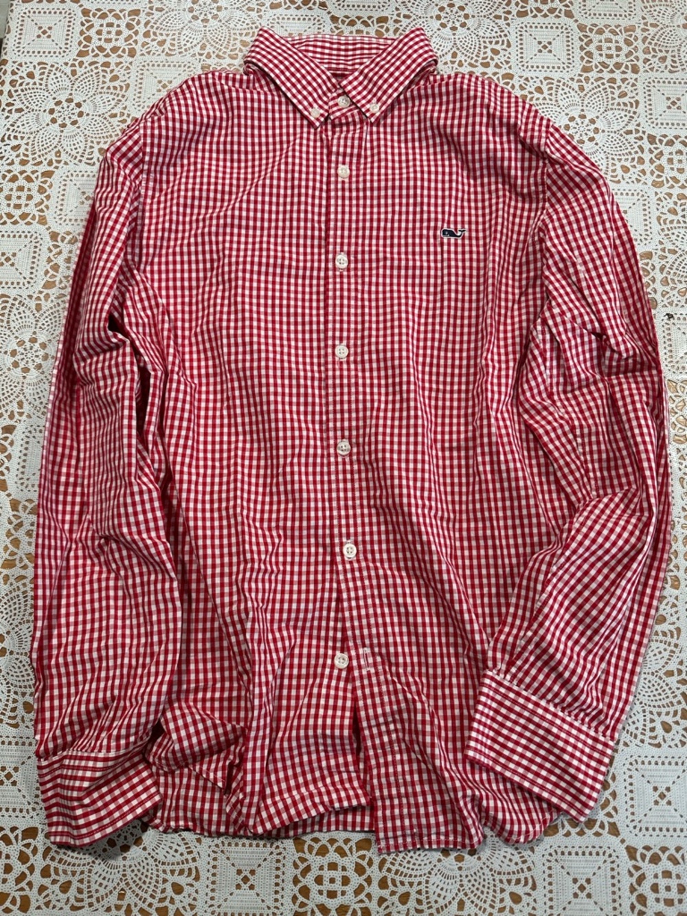 Vineyard Vines Red Gingham Button-Down Shirt